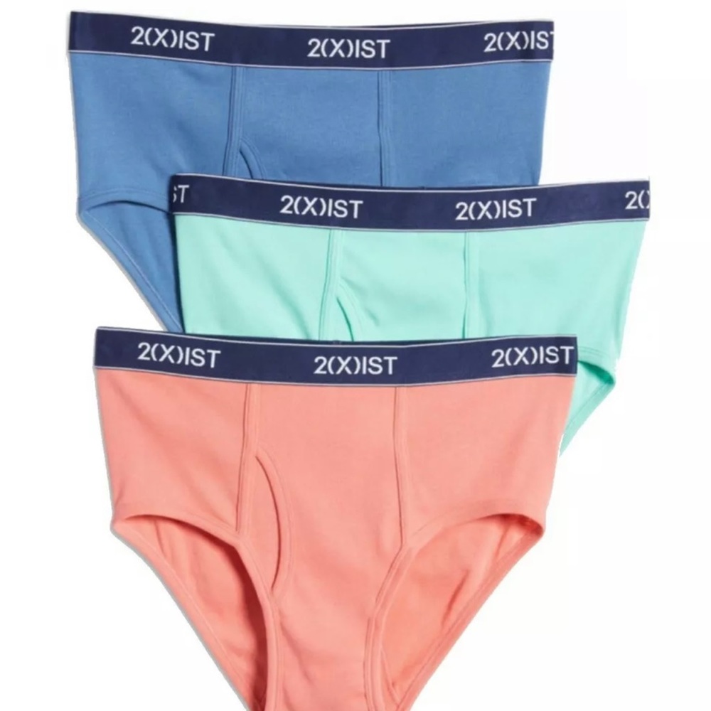 NWT 2(X)IST.  Sz XL. 3 Pack. 100% Cotton. Men's Fly Briefs, Multi. MSRP $34.00